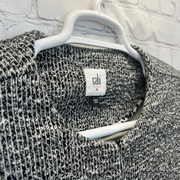 CAbi The Times Jacket Black Grey M Ribbed Soft Stretchy Ribbed 3/4 Length Modern - Picture 7 of 12